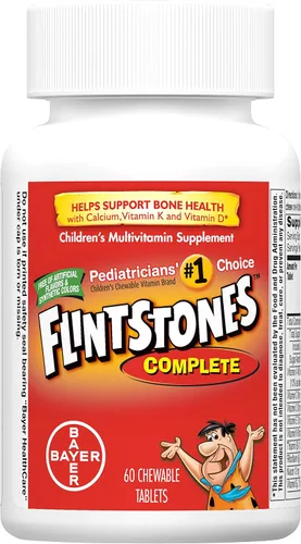 Vista 2 de Picapiedra Suplemento multivitamínico completo, tabletas masticables, 60 unidades, (paquete de 2)