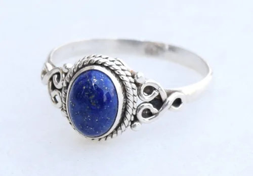 Vista 4 de Avicrafts Lapis Lazuli Stone Ring 925 Sterling Silver Statement Ring For Women Handmade Gemstone Christmas Jewellery Gift For Her