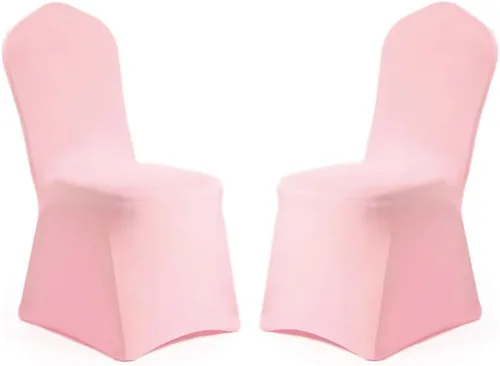 Vista 10 de Yahpetes Funda para silla de banquete de poliéster y elastano, color blanco, parte delantera plana, elástica, para bodas, banquetes, comedores, 1