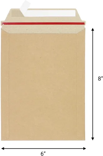 Vista 2 de zmybcpack Paquete de 100 sobres rígidos de cartón Kraft de 6 x 8 pulgadas