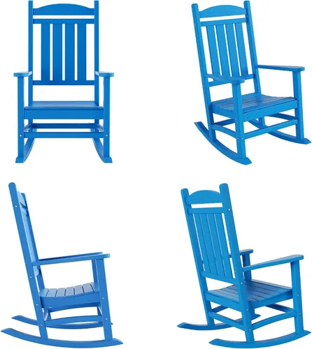 Vista 26 de HDPE Laguna Classic - Mecedora para porche (juego de 2), color turquesa