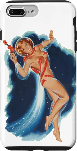 Vista 9 de Funda para iPhone 15 Space Explorer Ciencia ficción Ciencia Ficción Pin Up Girl