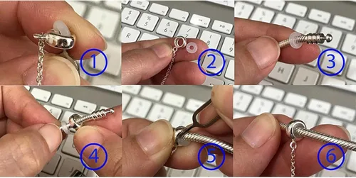 Vista 7 de Lovans 925 cuentas de goma espaciador de plata esterlina para pulseras Pandora DIY