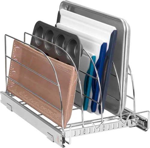 Vista 10 de HOLDN' STORAGE Organizador extraíble para utensilios de horno, tabla de cortar y bandejas, divisores ajustables, resistente, garantía limitada
