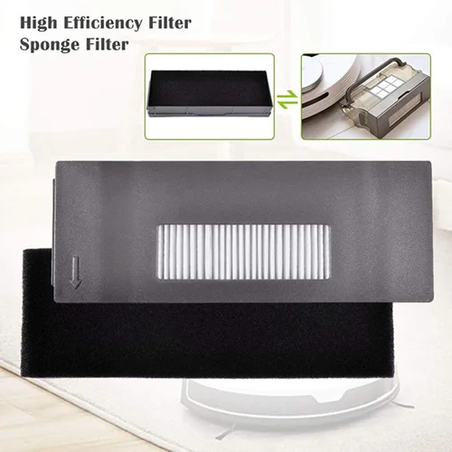 Vista 7 de Kit de filtro y cepillo de repuesto para ECOVACS DEEBOT 900 901 Aspiradora robótica Accesorios Piezas