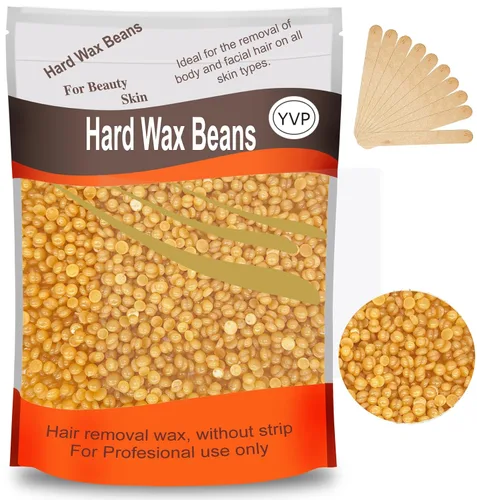 Vista 9 de Cuentas de cera dura para depilación brasileña, cera de perlas en casa para bikini, cara, cejas, piernas, 10.58 oz (10 onzas) con 10 espátulas