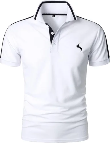 Vista 2 de HOOD CREW Polo de manga corta para hombre, estilo casual, deportivo, para golf, camiseta diseñada