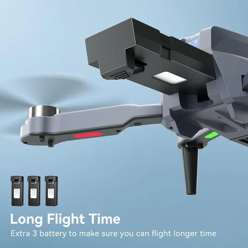 Vista 6 de Dron con cámara 1080P HD, Drones de motor sin escobillas con cámara para adultos, video WiFi en vivo, vuelo de punto de referencia, retorno de una