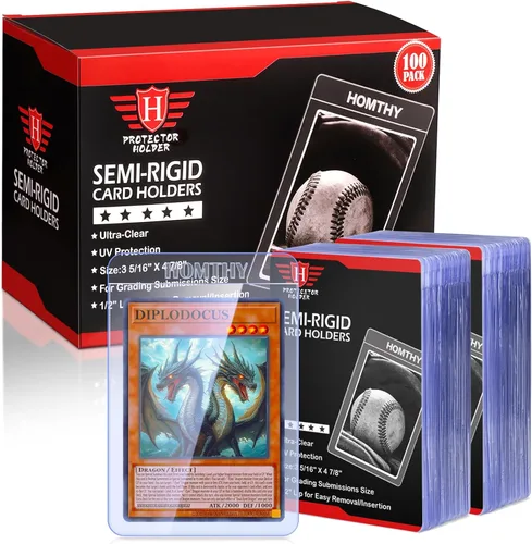 Vista 8 de Tarjeteros semirrígidos de 50 quilates para tarjetas intercambiables, fundas para tarjetas con protector de tarjetas de béisbol de 1/2 pulgada