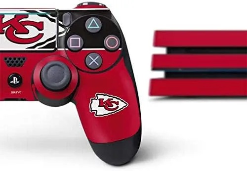 Vista 2 de Skinit - Skin para juegos para consola y mando de PS4 Pro, con licencia oficial de la NFL Kansas City Chiefs Zone Block