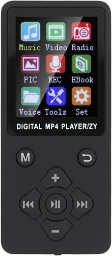 Vista 3 de Reproductor MP4 MP3, pantalla de 1.8 pulgadas, reproductor de música digital portátil, grabación de radio, altavoz estéreo de sonido HiFi, tarjeta