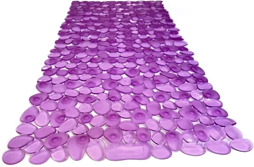 Vista 38 de Alfombra antideslizante para bañera y ducha "Pebbles" de 27 x 14 pulgadas, ovalada, no tóxica, segura, limpia, lavable a máquina, agarre y drenaje