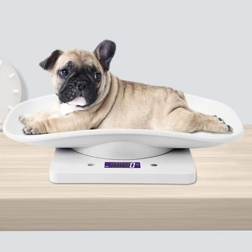 Vista 3 de Básculas digitales para mascotas, mini pantalla LCD de 22.0 lbs/0.04 oz, básculas electrónicas para medir el peso corporal de las mascotas, básculas