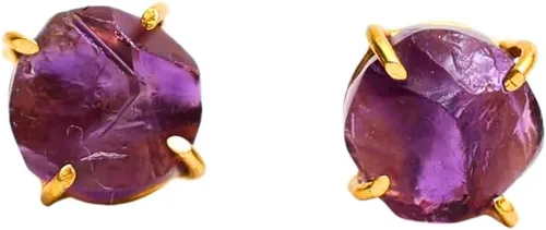 Vista 71 de Gempires Natural Raw Prong Setting Stud Earrings, 8-10 mm Crystals Earring, Handmade Jewelry, Gift for Her