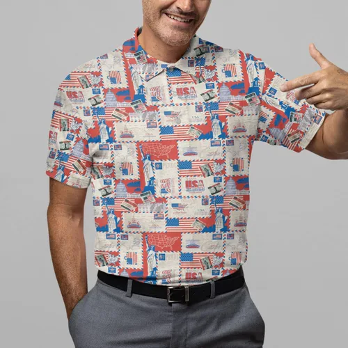 Vista 6 de Camisetas de golf divertidas para hombres, polo para hombres, camisetas de golf de manga corta para equipo, regalos para amantes del golf