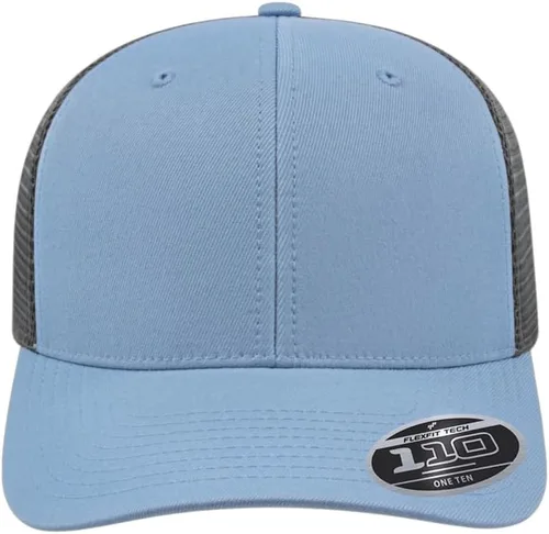 Vista 2 de Cap America i8502 Flexfit 110 Premium - Gorra de camionero de perfil medio con 6 paneles de malla trasera con protección UV y cierre ajustable