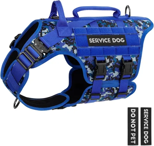 Vista 29 de Arnés táctico para perros - PETNANNY Chaleco para perro de servicio para perros grandes Cobertura corporal completa en arnés para perros de Rosa