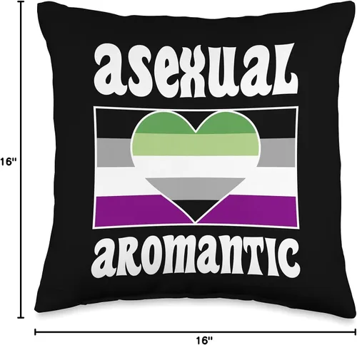 Vista 4 de Asexual Pride Flag Stuff Funny ACE Aromantic Merch Asexual Orgullo Aromático Bandera de Orgullo Divertido Ace, Almohada de 15.7 x 15.7 in, multicolor