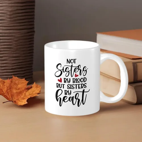 Vista 5 de Taza de café de cerámica Not Sisters by Blood but Sisters by Heart