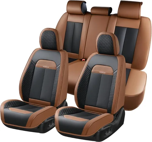 Vista 30 de Fundas de asiento delantero de automóvil, fundas de asiento de cuero para automóviles, protector de asiento de automóvil, impermeable, transpirable