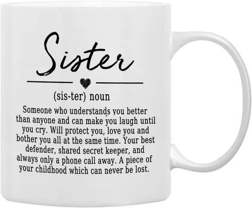 Vista 11 de QASHWEY Taza de café con texto en inglés «Bestie Definition», «Best Friend», mejor amiga, mejor amiga, hermana del alma, regalos para mujeres