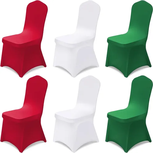 Vista 13 de Oudain 12 fundas de silla plegables azules para decoración de fiestas Serie azul