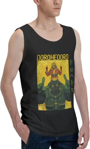 Vista 2 de Anime Manga Dorohedoro Tank Top Hombre Verano Cuello Redondo Chaleco Algodón Moda Sin Mangas Camiseta