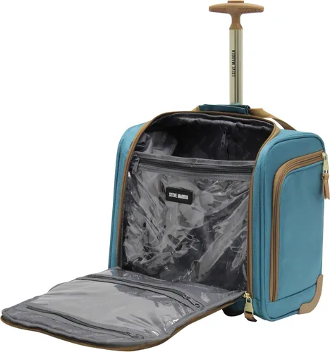 Vista 5 de Steve Madden Designer - Maleta de mano de 15 pulgadas, equipaje de viaje de negocios para fin de semana, ligera con 2 ruedas giratorias, bolsa