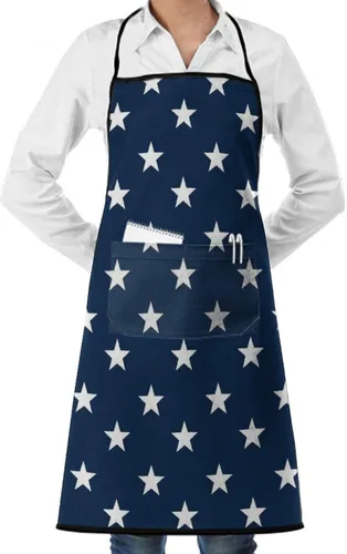 Vista 42 de Delantal unisex con cuello ajustable con bolsillos espaciosos y lazos largos