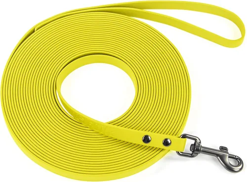Vista 7 de WOLFONE Correa de PVC impermeable para perro, correa de entrenamiento larga de 10 pies, núcleo de nailon resistente sin enredos, correa recubierta
