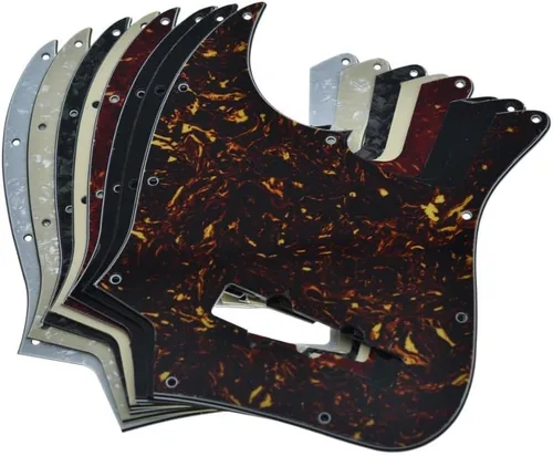 Vista 4 de KAISH Lefty 4 cuerdas J Bass estilo Golpeador zurdo Bass Pick Guard Scrach Plate para USA/México Jazz J Bass Aged Pearl