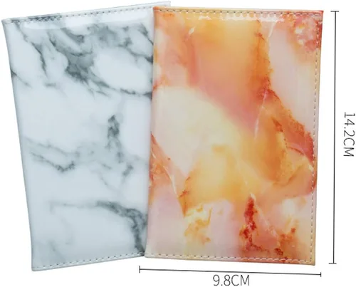 Vista 3 de Funda para pasaporte con diseño de mármol, cartera de viaje para guardar de forma segura pasaporte, tarjetas de visita, tarjetas de crédito