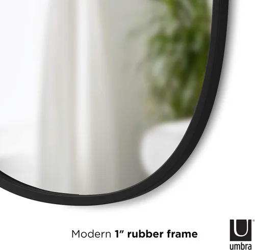 Vista 7 de [Usado] Umbra Hub Oval Wall Mirror with Rubber Frame, Modern Room Decor for Entryways, Washrooms, Living Rooms and More, Black