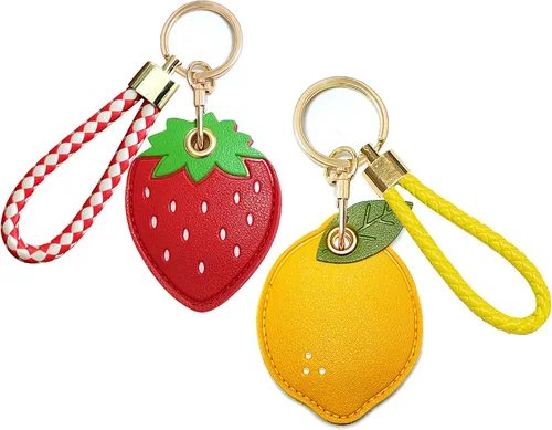 Vista 9 de CATCH ON Paquete de 2 fundas de cuero para llavero, bonitos accesorios Kawaii adecuados para Airtag