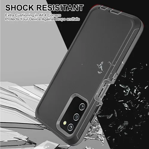 Vista 5 de Funda para teléfono Samsung Galaxy A03S, Galaxy A03S con 2 piezas de película nano a prueba de explosiones, 3 en 1, funda resistente a prueba