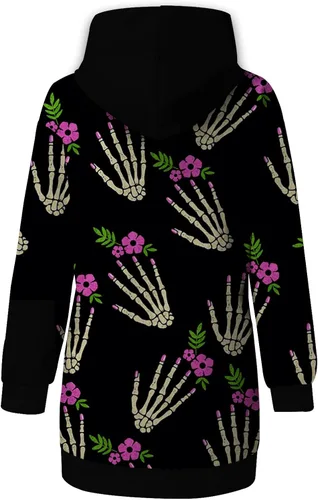 Vista 4 de Disfraces de Halloween para mujer, vestido con capucha para otoño e invierno, estampado 2022