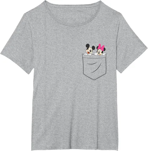 Vista 55 de Disney Mickey & Minnie Mouse - Camiseta de bolsillo pequeño para pareja