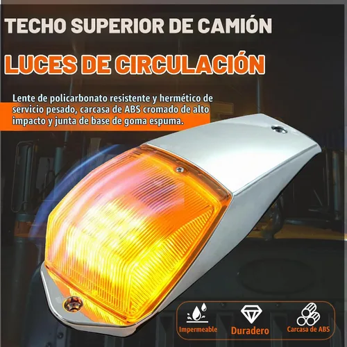 Vista 3 de ECOTRIC 5 luces LED ámbar para correr de 31 luces LED para camiones Peterbilt/Kenworth/Freightliner/Volvo/Western Star/Mack/International/Paccar