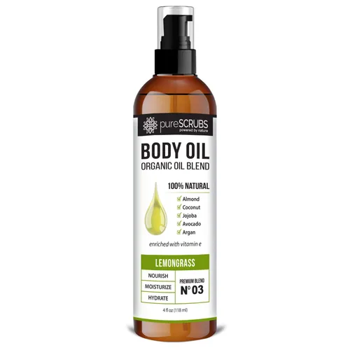 Vista 12 de pureSCRUBS Spray de aceite corporal cítrico ultra hidratante para piel seca, masaje, cutículas y más, súper mezcla orgánica de aceites de jojoba