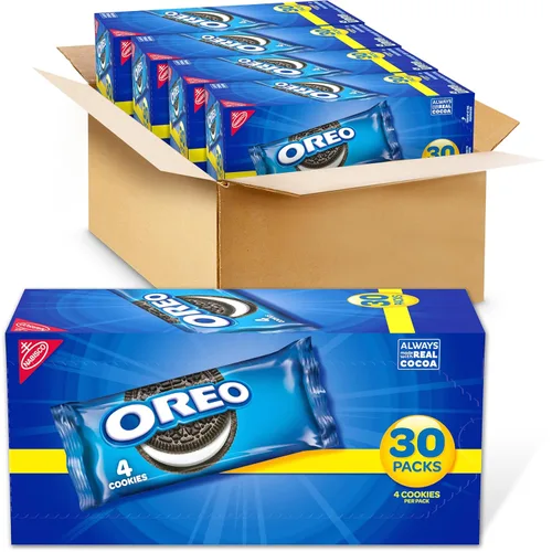 Vista 22 de OREO - Galletas de sándwich de chocolate, 30 paquetes de snack de 1.59 oz