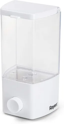 Vista 2 de Rayen Dispensador de Jabón, Blanco, Medidas: 3.5 x 3.1 x 7.4 in, Silicona, 1 compartimento