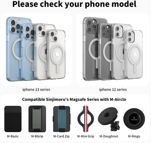 Vista 5 de Sinjimoru Funda para iPhone a prueba de golpes con MagSafe, PC y TPU Funda transparente para iPhone Funda para iPhone para Magsafe. M-Airclo