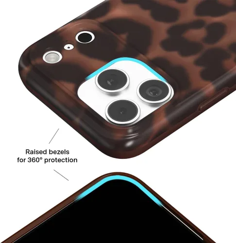 Vista 1044 de VELVET CAVIAR Funda para iPhone 15, compatible con MagSafe, probada contra caídas de 10 pies, fundas protectoras de diseño, leopardo color rosa