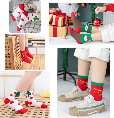 Vista 6 de 5 pares de calcetines de algodón de superhéroes para niños y niñas de 3-56-8 años