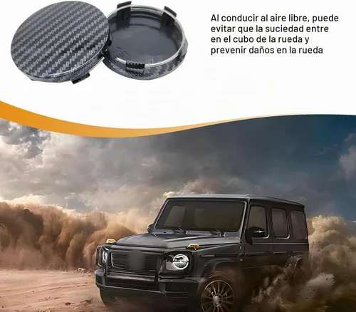 Vista 5 de Tesnaao 4 piezas tapas centrales de cubo de rueda de automóvil, decoración de modificación de cubo de rueda de 2.36 x 2.2 pulgadas, accesorios
