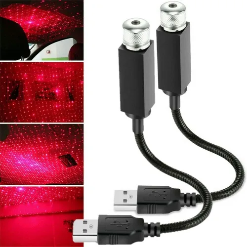 Vista 2 de 2 proyectores de luz nocturna USB de estrella, mini lámpara de proyección LED, decoraciones románticas, para dormitorio, fiesta, paredes