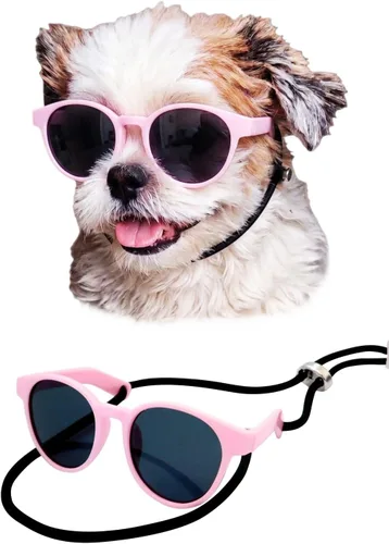 Vista 7 de G014 Retro 80s - Gafas de sol para perros y mascotas, taza de té, juguete de raza pequeña a mediana (12-25 libras, negro)