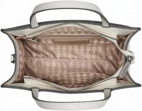 Vista 4 de KARL LAGERFELD Paris Women's Maybelle Solid Satchel Blanco invierno