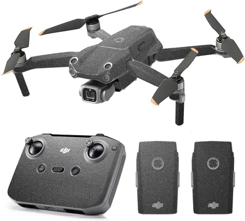 Vista 34 de SopiGuard Skin for DJI Mavic Air 2s Juego completo de calcomanías de vinilo de precisión + controlador + 3 fundas de batería (3M negro carbón)