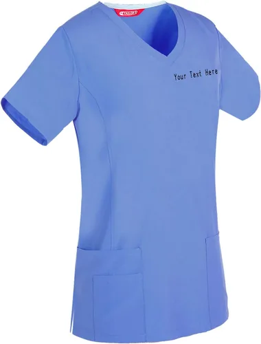 Vista 13 de Camiseta médica bordada para mujer personalizada con tu texto Manzana Verde (Apple Green)